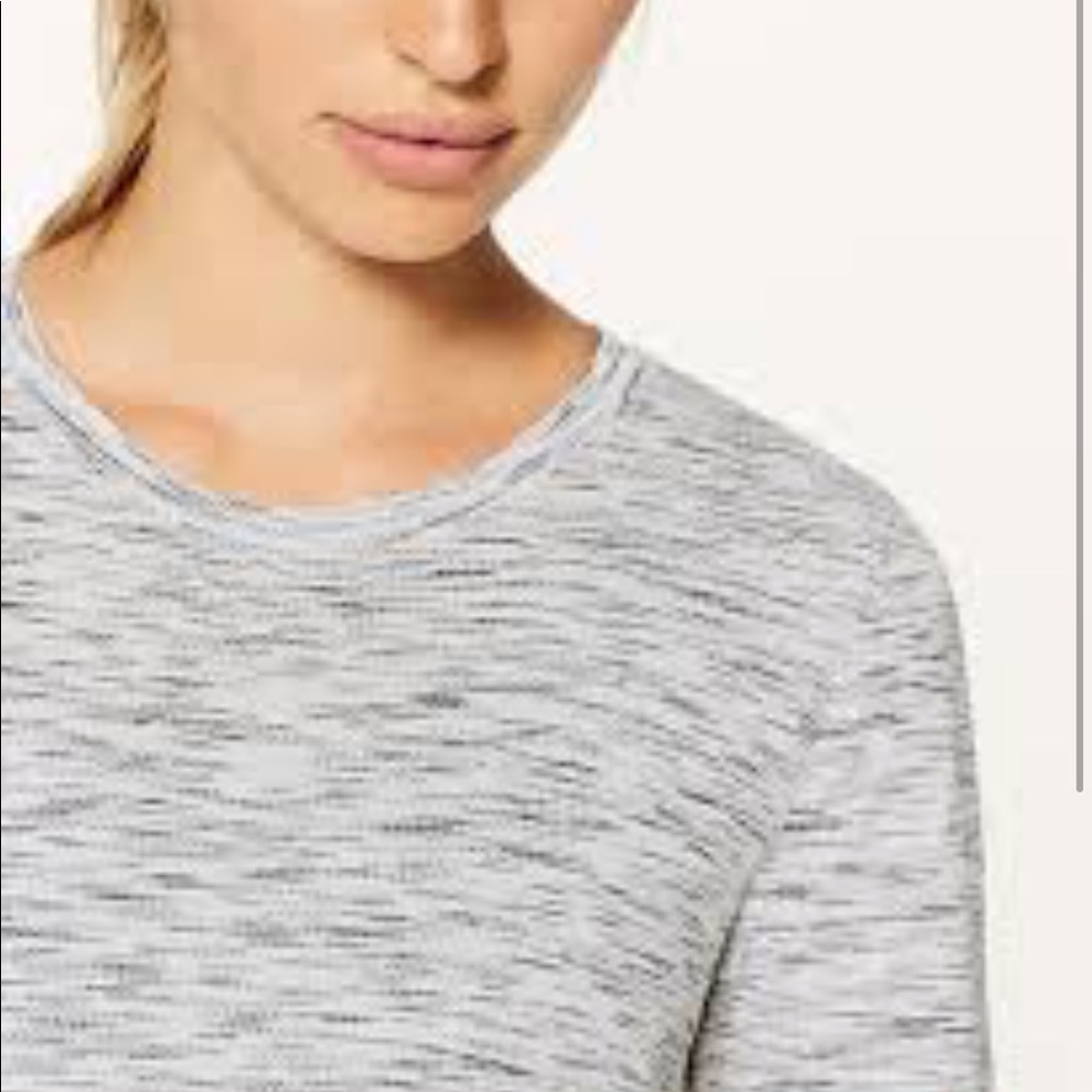 White and black Lululemon workout top